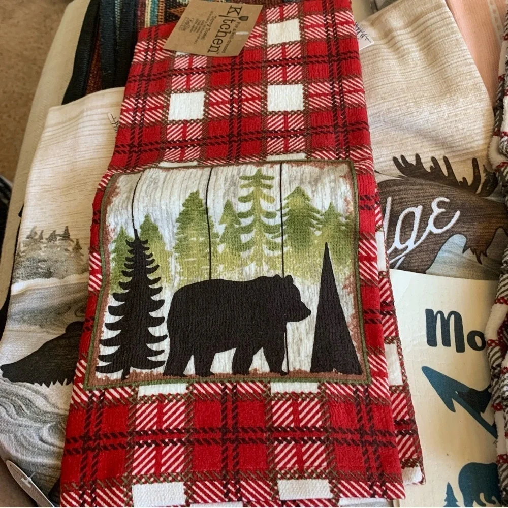 Kay Dee Designs Living Bear, Moose Kitchen Towels! 2 Swedish cabin dish …